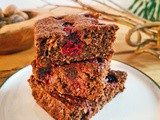 High-Protein Oatmeal Brownie with Sour Cherries