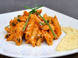 Spicy Carrot Penne Pasta with Mustard and Parsnip Sauce | Paste cremoase cu morcovi si sos de pastarnac si mustar
