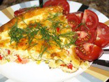 Crustless Smoked Salmon, Leek and Red Peppers Quiche