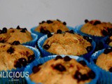 Eggless Whole Wheat Banana Muffins [With Choco Chips]
