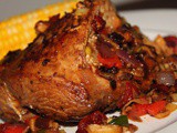 Grilled Stuffed chicken breast with mushrooms, pepper and onions