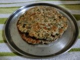 Curry leaves and   Water Chestnuts flour paratha (singhade ka aataa)