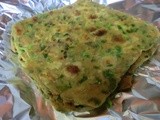 Methi  paratha with green chutney