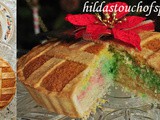 Goan Baath Rainbow Cake Tart with Lattice Pattern / Bolo de Rulao