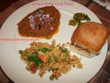 Pav Bhaji with Soya Granules / Mashed vegetables with soya granules