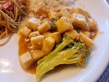 Tofu and Broccoli in Chinese Brown Sauce