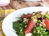 Asparagus, Jicama & Olive Salad with Grapefruit Thyme Dressing