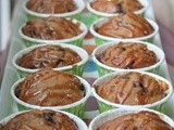 Banana Chocolate Chip Muffins with Salted Caramel Glaze