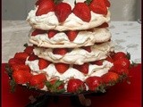 4 layer strawberry meringue cake