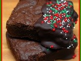 Chocolate dipped christmas brownies
