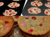 Dark chocolate raspberry m & m cookies