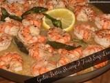 Garlic Butter Shrimp Topped With Fried Sage Leaves