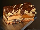 Reese’s and Caramel Stuffed Cookie Bars