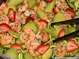 Shrimp, Avocado & Strawberries Over Zoodles