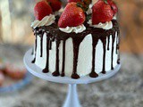 Strawberry Vanilla Drip Cake