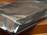 Tip for lining pans with nonstick foil