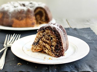 chocolate & peanut butter swirl bundt cake #bundamonth