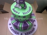 Barney Topsy Turvy Birthday Cake