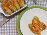 Fiori di zucchina al forno con Feta e Pomodorini