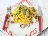 Ricetta Fettuccine Filotea con vongole e broccolo romanesco (o cavolo cimoso)