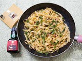 Ricetta Fettuccine integrali Filotea con pancetta, asparagi selvatici e zafferano in stigmi