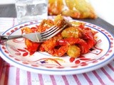 Ricetta Salsicce di Norimberga e peperoni con curcuma e paprika dolce al saccoccio