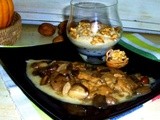 Scaloppine con champignon in salsa di noci