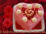 Τουρτα καρδια του αγιου βαλεντινου με φραουλα και βανιλλια  *****  torta in froma di cuore per san valentino, al gusto di fragola e vaniglia  ****  valentine's heart shaped cake
