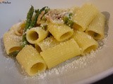 Mezze Maniche alla Gricia with Asparagus