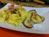 Pappardelle with Porcini and Bacon - Pappardelle Porcini e Pancetta