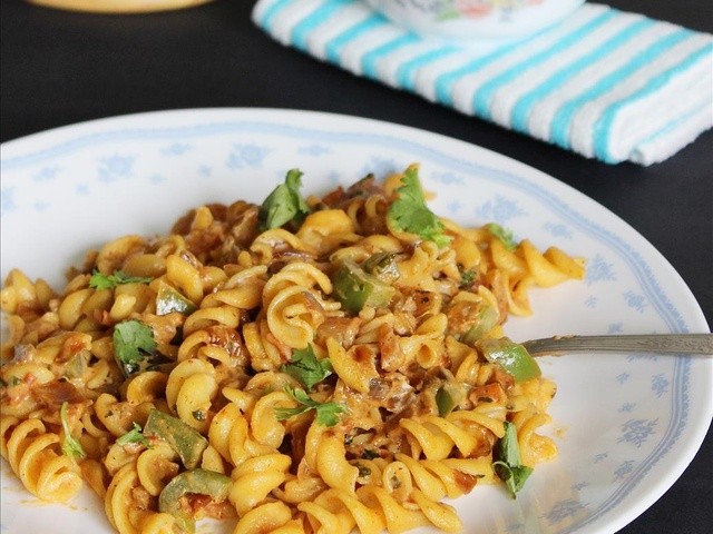 Masala Pasta Recipe (Indian Style Pasta) - Swasthi's Recipes