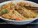 Curried Rice Noodles (Chicken and vegetable curry noodles)