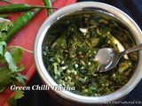 Green Chilli Thecha (Mirchi Cha Thecha)