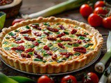 Quiche végétale oignon, poireau & tomates séchées