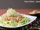 Spaghetti de courgette et sauce tomate-cajou… crue