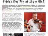 Live Traditional Irish Music Webcast - 7th December