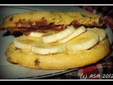 Chocolate Chip Eggo Waffle Sandwich with Nutella and Bananas