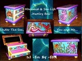 Hand Painted Jewelry Box:  Mermaid & Sea Life Theme