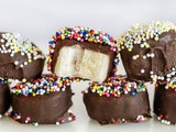 Chocolate Dipped Frozen Banana Bites With Sprinkles