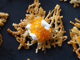 Parmesan Crisps with Caviar and Crème Fraîche