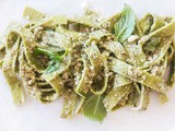 Spinach Linguini with Walnut Pesto