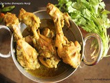 Kancha lonka dhonepata Murgi - Chicken with coriendar leaves and green chilli
