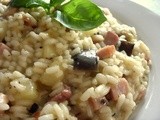 Bacon, pear & aubergine risotto - comfort food goes upmarket