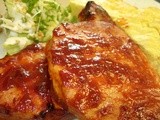 Barbecue Pork Loin Steaks with Apple, Walnut & Cress Wedge Salad and Cornbread