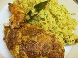 Mango stuffed curried chicken with spiced pilau rice