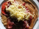 Bacon, chorizo & cheese pancakes