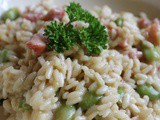 Broad bean and bacon risotto