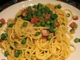 Pea, Pancetta and Applewood Spaghetti