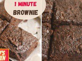 1 Minute brownie in microwave – how to make eggless brownie in microwave