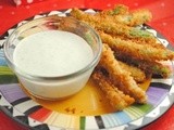 Fried Green Beans with Wasabi Ranch ~ #SundaySupper Christmas Apps & Drinks Party